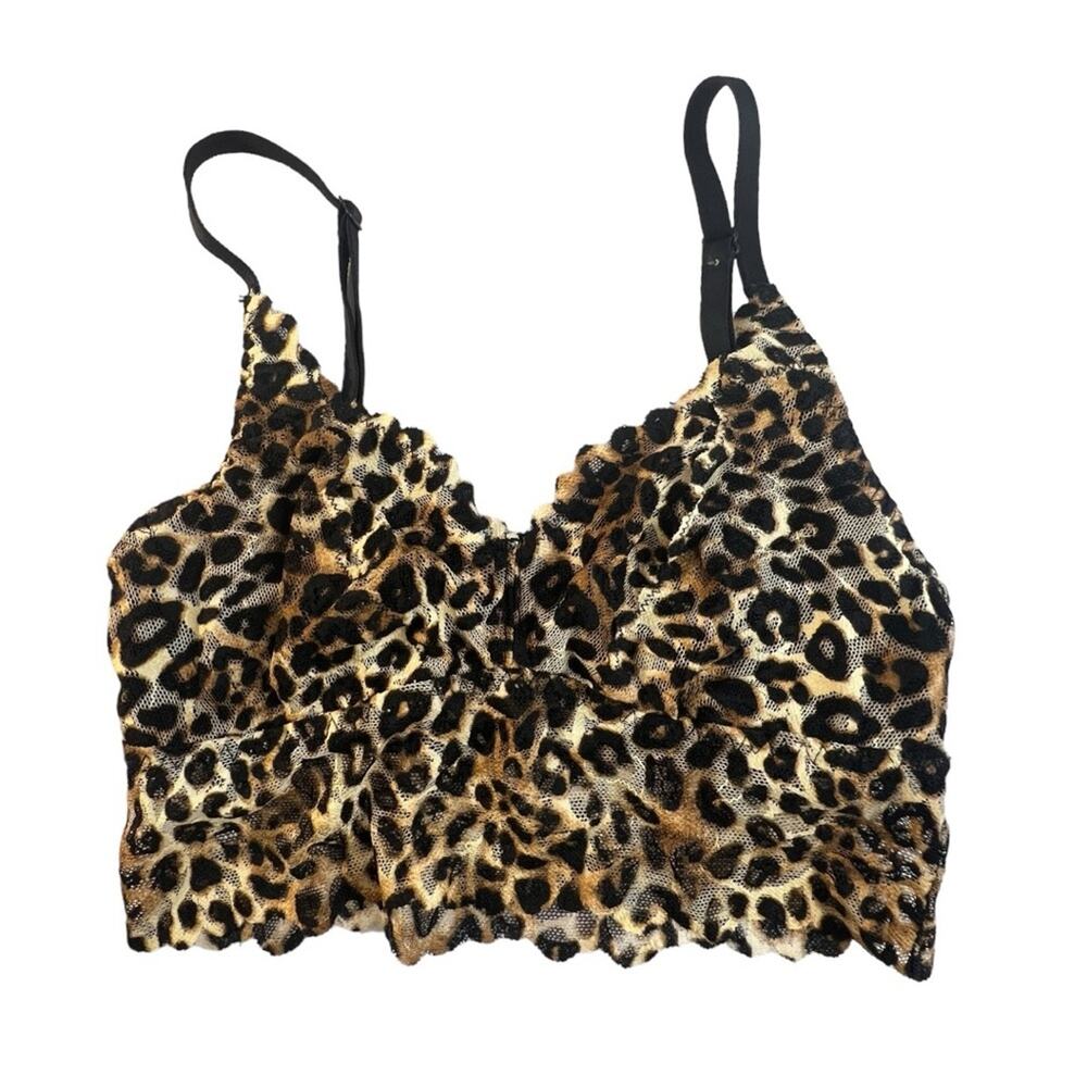 PINK VICTORIA SECRET Sheer Leopard Bralette XS